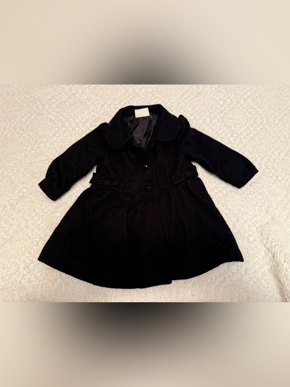 Crazy 8 Girls' Black Pea Coat with Flared Skirt